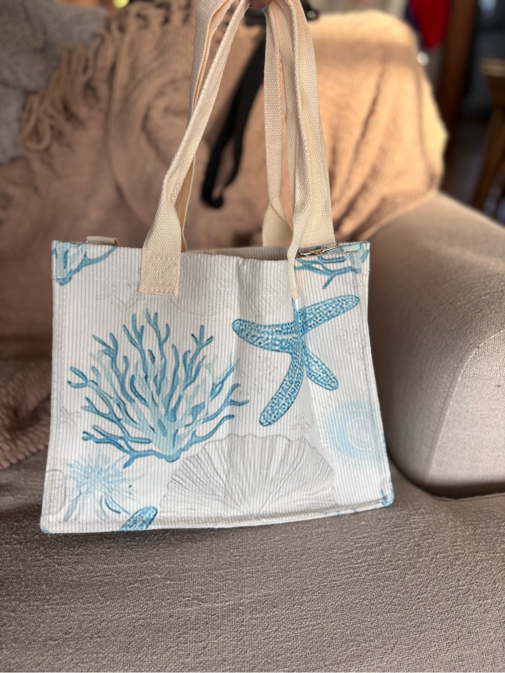 Blue & White coastal shoulder/tote bag